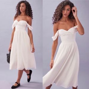REFORMATION Violet Dress in Ivory - Brand New